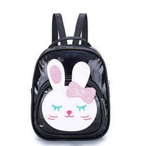 Sac à dos imitation cuir fille réfléchissant motif lapin